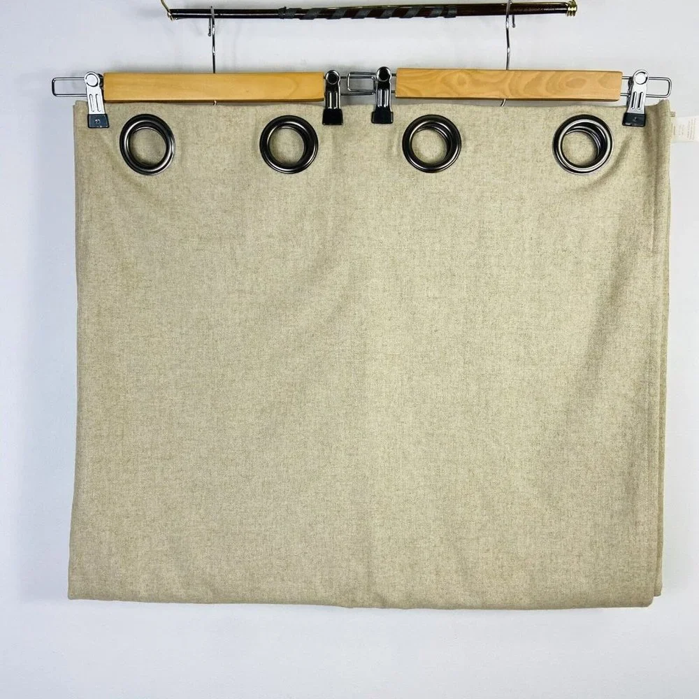 West Elm Wool Blend Flannel 48 x 84 Grommet Curtain Oatmeal
